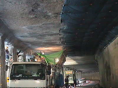 SANショット工法・トンネル補修工法（道路レンガトンネル） 施工前